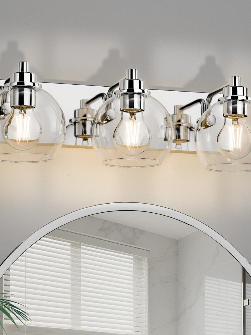 Espird 3 Light Bathroom Light Fixtures-Chrome Bathroom Vanity Lights, Modern